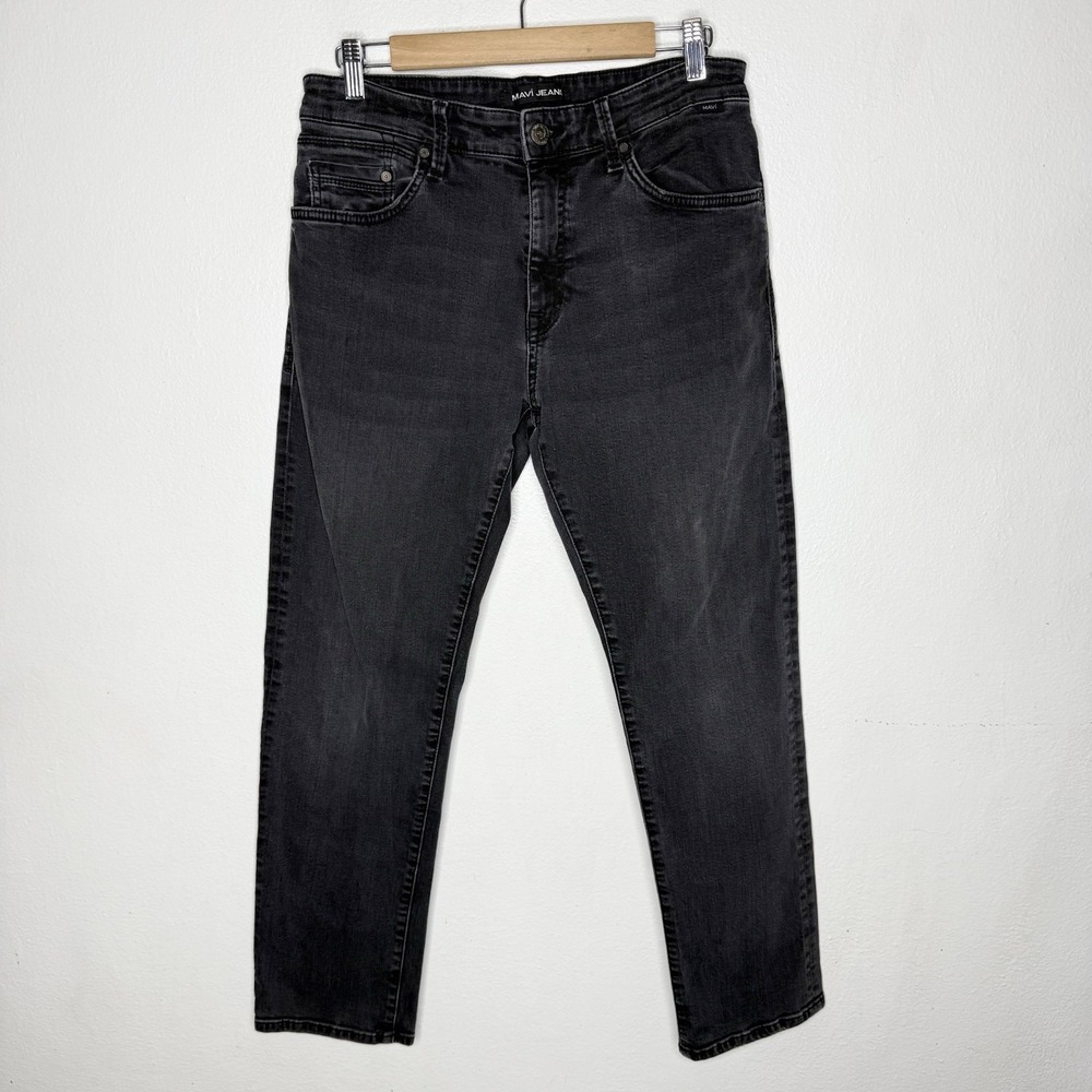 Mavi Zach Straight Leg Black Jeans Men's 33x30 (actual 31x28.5) Cotton stretch